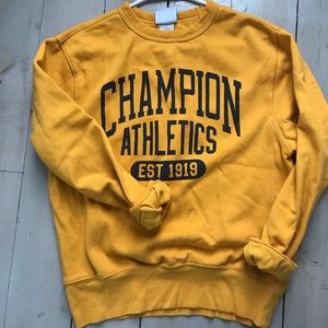 yellow champion crewneck